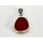 Silver Pendant with Red Coral