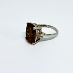 Srebrny pierścionek z dużym Andaluzytem i Diamentami 0.04 Ct
