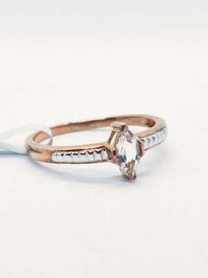 Ring with morganite 0.54 ct, rose gold plated 925 silver, certified by RocksTV