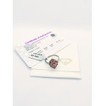 Pierścionek z 9 różowymi turmalinami 1.43 ct, srebro 925, certyfikat RocksTV