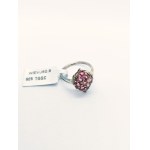 Pierścionek z 9 różowymi turmalinami 1.43 ct, srebro 925, certyfikat RocksTV