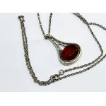 Silver Necklace with Amber
