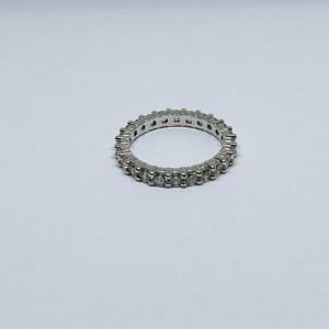 Silver eternity ring with white zircons
