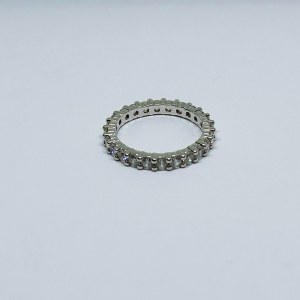 Silver eternity ring with white zircons