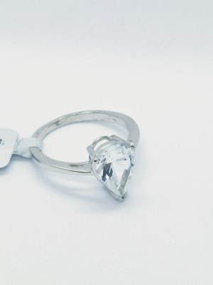 Ring with white topaz, 925 silver, RocksTV certificate