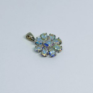 Sterling silver pendant with Aurora Borealis stones