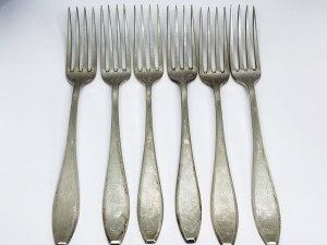 6 silver-plated Fraget forks