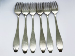 6 silver-plated Fraget forks