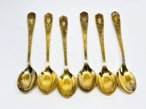 6 gold-plated USSR tea spoons
