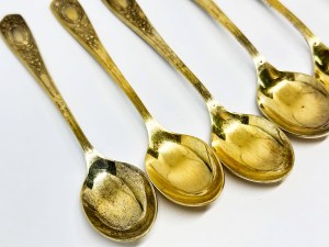 6 gold-plated USSR tea spoons