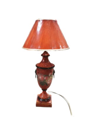 Hand-painted zinc lamp from Hotel Brystol