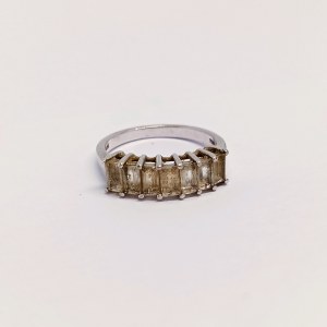 Ring with White Quartzs, 925 Silver