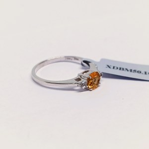 Ring with Citrine and White Topazes, 925 Silver