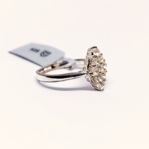 Silver ring with natural White Topazes