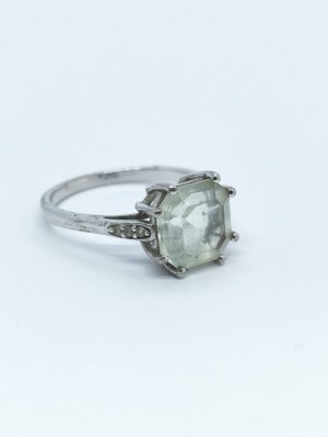 Ring with Prasiolite and Topazes, 925 Silver, Gemporia