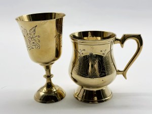 Silver-plated mug and cup in one style
