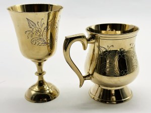Silver-plated mug and cup in one style