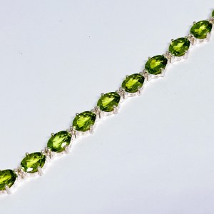 Silver Bracelet with Peridots