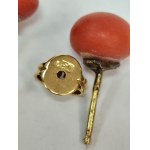 Kolczyki z koralem, złoto 750/14K