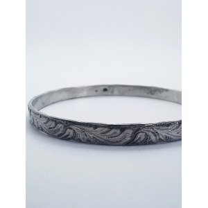 Warmet bangla bracelet, silver