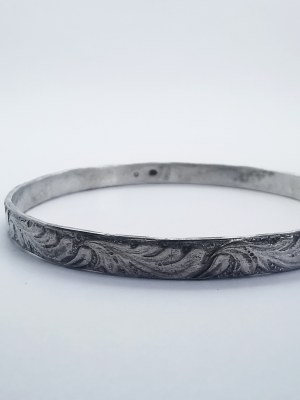 Warmet bangla bracelet, silver