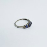 Srebrny pierścionek z Tanzanitami i Diamentami 0.04 Ct, Gemporia
