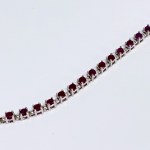 Silver bracelet with natural Rubies