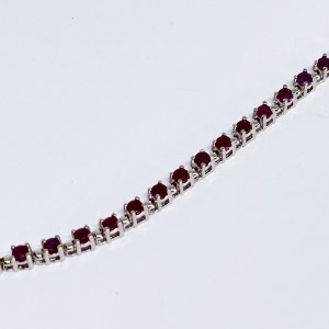 Silver bracelet with natural Rubies