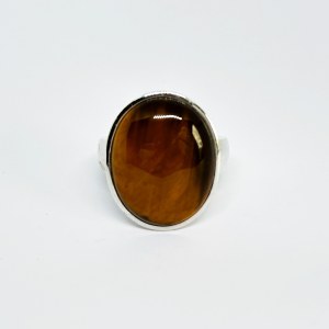 Silver ring with Tiger Eye