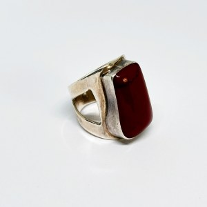 Large Ring with Red Coral, Mexico