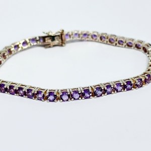Silver Bracelet with Amethysts