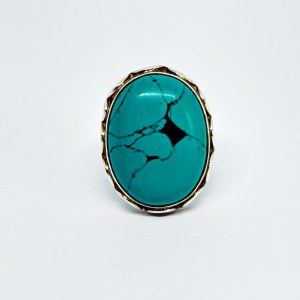 Silver ring with imitation Turquoise
