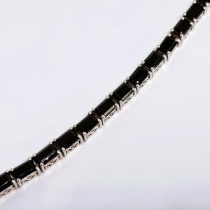 Silver Bracelet with Onyxes