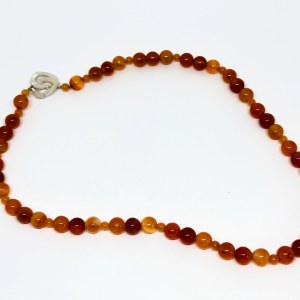 Necklace with Carnelian and hearts