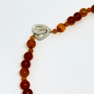 Necklace with Carnelian and hearts