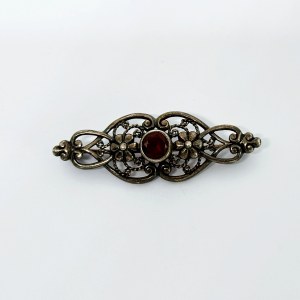 Silver openwork brooch