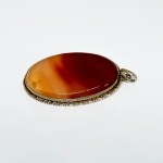 Silver Pendant with Carnelian