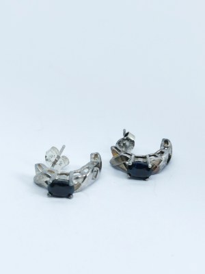 Earrings with sapphire, 925 Silver