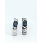 Earrings with sapphire, 925 Silver