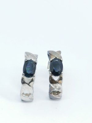Earrings with sapphire, 925 Silver