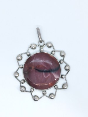 Pendant with dendrite agate, 925 Silver