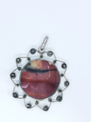 Pendant with dendrite agate, 925 Silver