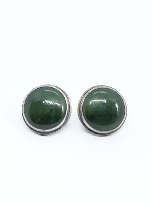 Jade Earrings, 925 Silver