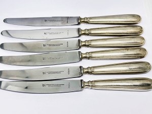6 silver-plated Solingen knives