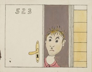 Kazimierz MIKULSKI (1918-1998), Head of a man in a doorway
