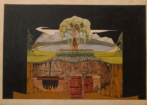 Kazimierz MIKULSKI (1918-1998), Scenographic design - composition with landscape