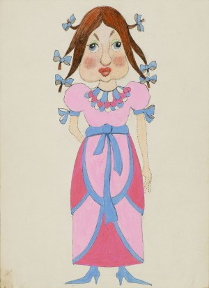 Kazimierz MIKULSKI (1918-1998), Girl in a pink and blue dress