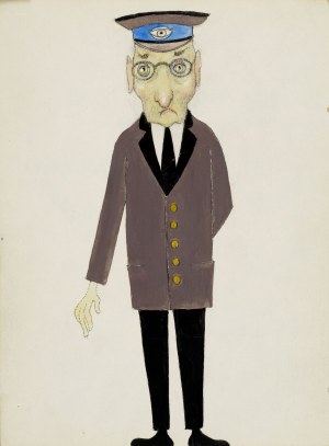 Kazimierz MIKULSKI (1918-1998), Man in a uniform cap