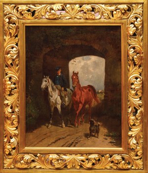 Adolf van der VENNE, MASSACHER WITH TWO HORSES, 1877