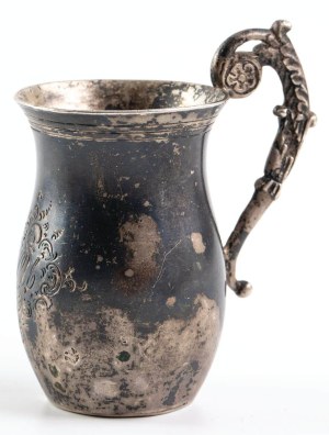 MUG, Poland, Warsaw, Karol Filip Malcz, ca. 1830, Silver, sample 12, weight 54.4 g, height 7 cm.